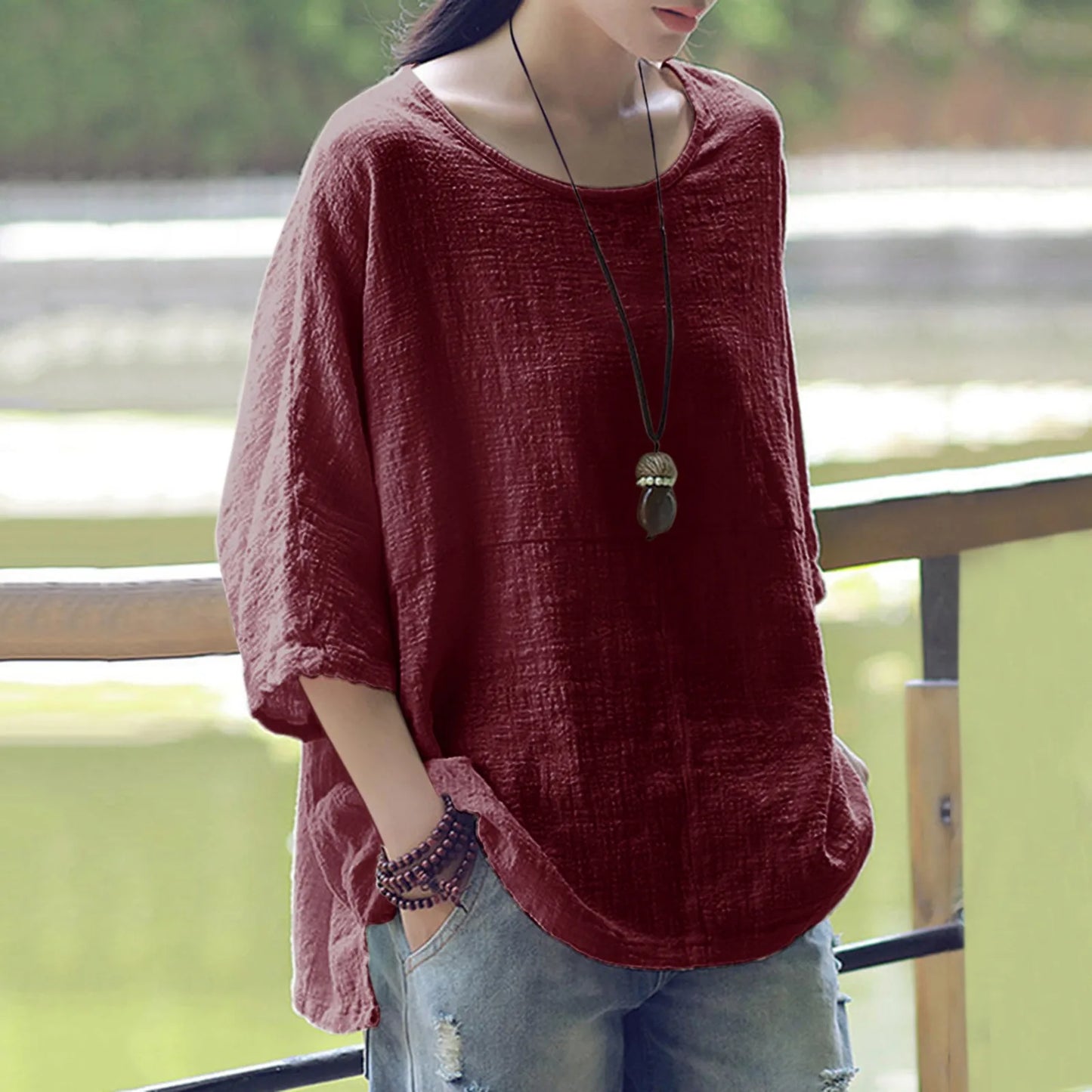 Comfy Linen Blouse for Women